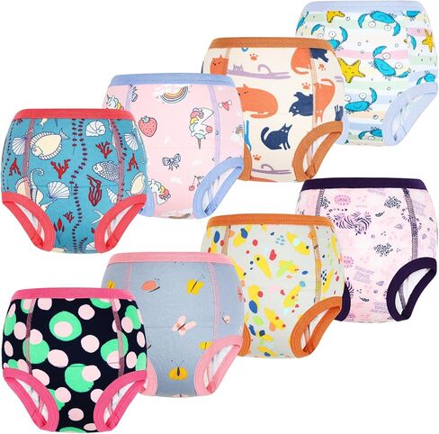 MooMoo Baby Training Underwear for Boys and Girls 8 Packs Absorbent Toddler Training Pants for Girls 5T in Kuwait