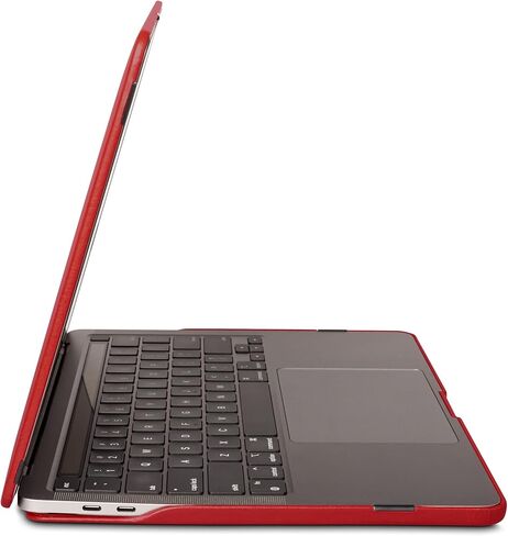 حافظة Dreem Euclid لجهاز MacBook Air - غطاء كمبيوتر محمول صلب مقاس 13 بوصة لجهاز MacBook Air 13 بوصة 2022-2025 (M2)، جلد نباتي فاخر، أغلفة علوية وسفلية للحماية، فتحات لمنافذ USB [أحمر] in Kuwait