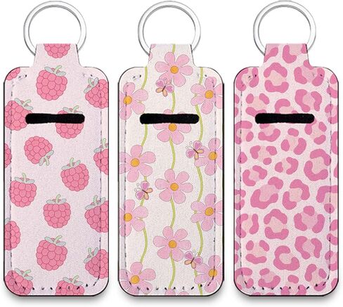 Chapstick Holder Key Chain 3 Pieces, Chapstick Lipstick Keychain for Lipbalm, Lip Balm Holder Keychain for Purse in Saudi Arabia