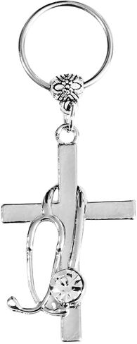 سلسلة مفاتيح متقاطعة لسماعة الطبيب والممرضة، هدية إيمانية مسيحية دينية، طلاب الرعاية الصحية، تخرج عيد الفصح in Kuwait