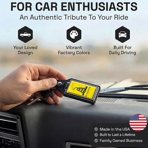 Brotherhood Patriotic Yellow Don't Tread On Me Rattle Snake Snek Flag Faux Leather Keychain Key Holder Faux Leather Key Ring For Men Heavy Duty Car Keyring For Men and Women in Kuwait