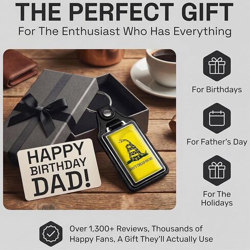 Brotherhood Patriotic Yellow Don't Tread On Me Rattle Snake Snek Flag Faux Leather Keychain Key Holder Faux Leather Key Ring For Men Heavy Duty Car Keyring For Men and Women in Kuwait