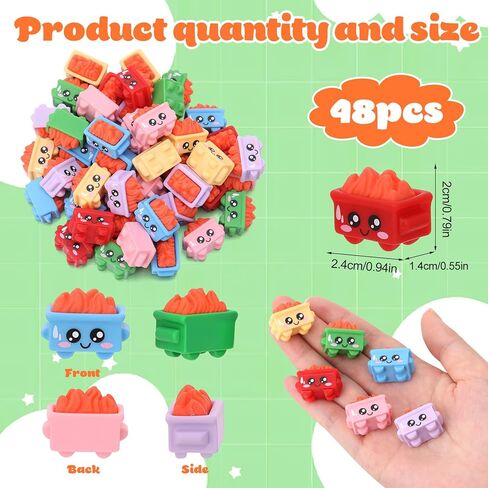48Pcs Mini Dumpster Fire Figurines, Resin Dumpster Trash Shape with Fire, Emotional Dumpster Fire Desk Accessories, Funny Desk Decor for Staff, Teacher Office, Coworker, Nurse (6 Colours) in Saudi Arabia