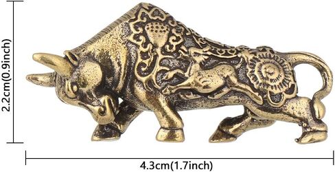 Brass Bull Figurine Craft Abstract Animal Sculpture Chinese Style Retro Mini Statue Desktop Ornament in Saudi Arabia