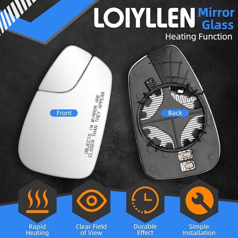 Passenger Side Mirror Replacement for Ford Fiesta 2011 2012 2013 2014 2015 2016 2017 2018 2019 - Right Side Mirror Glass, Rear View Mirrors Glass with Power Heated in Saudi Arabia