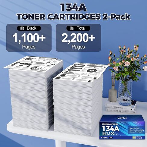134A W1340A Black Toner Cartridge Set 2 Pack Compatible with HP LaserJet M209dw MFP M234dw M234sdw M234sdn Printer Ink Replacement for HP 134A 134X W1340A W1340X Toner Cartridges (with Chip) in Kuwait