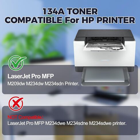 134A W1340A Black Toner Cartridge Set 2 Pack Compatible with HP LaserJet M209dw MFP M234dw M234sdw M234sdn Printer Ink Replacement for HP 134A 134X W1340A W1340X Toner Cartridges (with Chip) in Kuwait