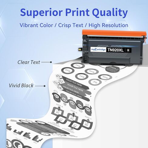 استبدال متوافق مع حبر myCartridge TN920XL TN920 لأخيه TN920 XL TN 920 TN920XXL TN-920XL TN920UXXL حبر عالي الإنتاجية لطابعة HL-L6210DW HL-L5210DN HL-L5210DW HL-L5215DW 4 عبوات in Kuwait