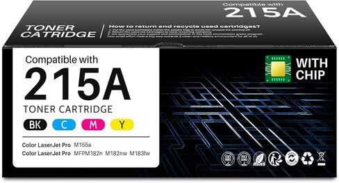 INK4U متوافق مع خراطيش حبر 215A 4 عبوات بديلة لخراطيش حبر HP 215A hp215a W2310A للعمل مع طابعة HP Color LaserJet Pro MFP M183fw M182nw M183fdw M155dw M155nw (4 عبوات) in Kuwait