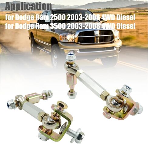 ديزل أمامي Sway Bar End Link Sway Bar Relocation لمجموعة رفع قابلة للتعديل 0-6 بوصة متوافقة مع 2003-2008 Dodge Ram 2500 3500 4WD، فضي in Saudi Arabia
