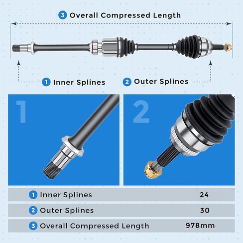 Front Right CV Axle Shaft Passenger Side w/ABS for 2007-2012 Lexus ES350 for 2013-2018 Toyota Avalon 3.5L for 2007-2017 Toyota Camry 3.5L in Saudi Arabia