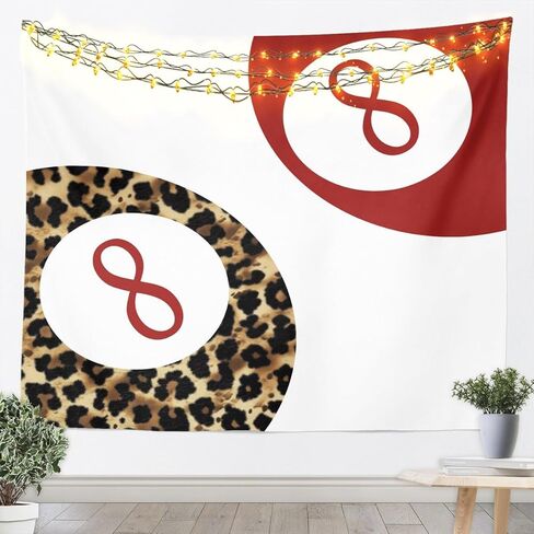 Manfei Lucky 8 Ball Kids Tapestry,Leopard Funky Y2K Coquette Wall Tapestries,Girls Boys Room Decor,Preppy Cheetah Trendy Wall Tapestries,White Red Brown Home Wall Decor,Large 59.1 x 82.7 Inches in Saudi Arabia