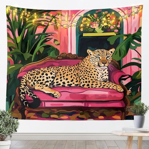 Manfei Lucky 8 Ball Kids Tapestry,Leopard Funky Y2K Coquette Wall Tapestries,Girls Boys Room Decor,Preppy Cheetah Trendy Wall Tapestries,White Red Brown Home Wall Decor,Large 59.1 x 82.7 Inches in Saudi Arabia