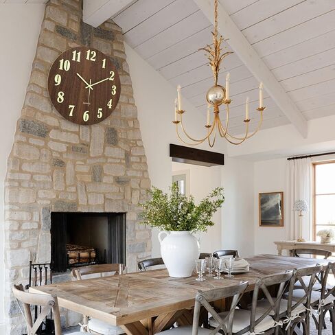 jomparis 16 Inch Wooden Wall Clock Glow in The Dark Farmhouse Decor Clock for Living Room in Kuwait