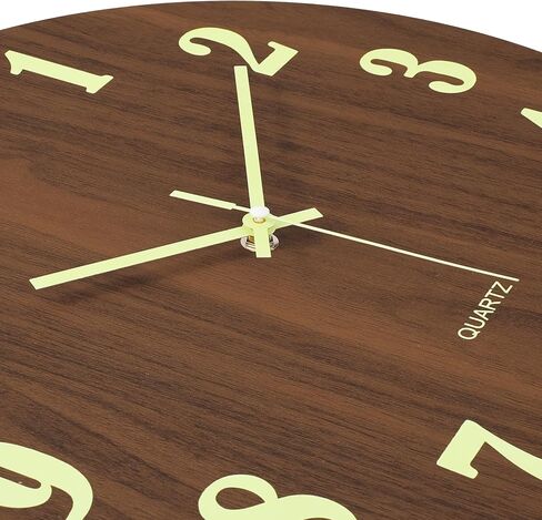 jomparis 16 Inch Wooden Wall Clock Glow in The Dark Farmhouse Decor Clock for Living Room in Kuwait