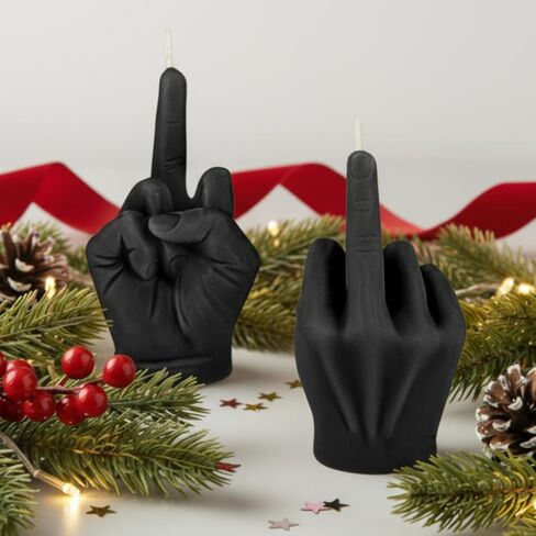 قطعتان صغيرتان من الشموع الجمالية ذات الإصبع الأوسط وشمع الصويا على شكل يد وديكور غرفة غير تقليدي وديكور غرفة دنماركية وديكور غرفة هيبي عصري رائع (وردي) in Kuwait