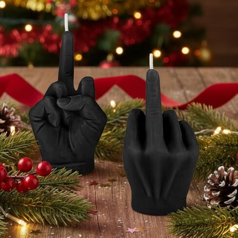 قطعتان صغيرتان من الشموع الجمالية ذات الإصبع الأوسط وشمع الصويا على شكل يد وديكور غرفة غير تقليدي وديكور غرفة دنماركية وديكور غرفة هيبي عصري رائع (وردي) in Kuwait