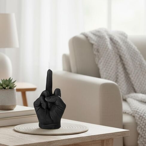 قطعتان صغيرتان من الشموع الجمالية ذات الإصبع الأوسط وشمع الصويا على شكل يد وديكور غرفة غير تقليدي وديكور غرفة دنماركية وديكور غرفة هيبي عصري رائع (وردي) in Kuwait