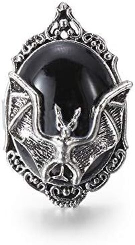 Jewelry Festival Gift Halloween Black Bat Ring Gothic Witch Ring Bat Cameo Ring in Saudi Arabia
