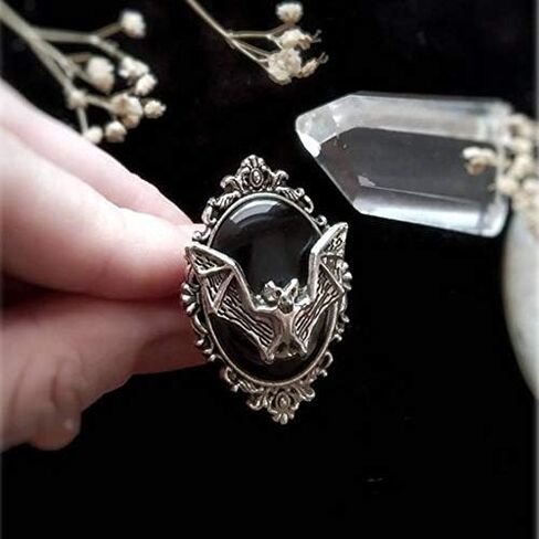 Jewelry Festival Gift Halloween Black Bat Ring Gothic Witch Ring Bat Cameo Ring in Saudi Arabia