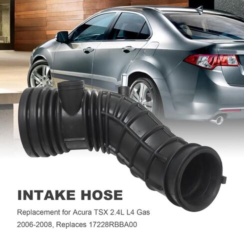 17228-RBB-A00 Air Cleaner Intake Hose Tube with Clamps, Replacement for Acura TSX 2.4L L4 Gas 2006-2008, Replaces 17228RBBA00 in Kuwait