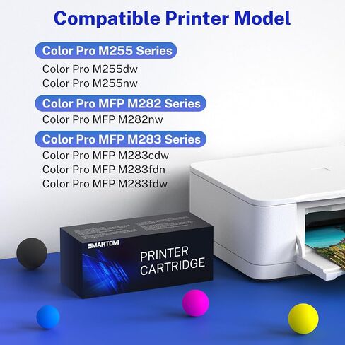 خراطيش حبر 206A بديلة متوافقة لطابعة HP Color Pro MFP M283fdw M283cdw M283fdn M282nw Pro M255dw | W2110A W2111A W2112A W2113A 4 عبوات in Kuwait
