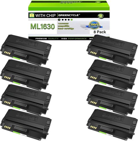 greencycle 8 Pack ML1630 ML-1630 Toner Cartridge High Yield Compatible for Samsung ML1630 ML-1630 ML-D1630A ML-1630W SCX-4500 SCX-4500W Series Printer in Saudi Arabia