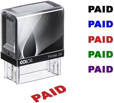 Paid Self-Inking Stamp – 9/16" x 1-1/2" Impression | Office Stock Rubber Stamp | Available in Red, Blue, Black, Green, Purple Ink | Fast, Clean, Re-Inkable in Kuwait