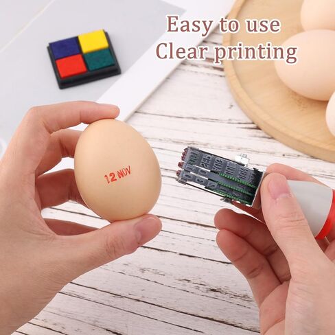 Fresh Egg Date Stamps, Silicone Dater Mark with Ink Pads Number Roller Stamper for Farm Office Shipping Receiving in Saudi Arabia