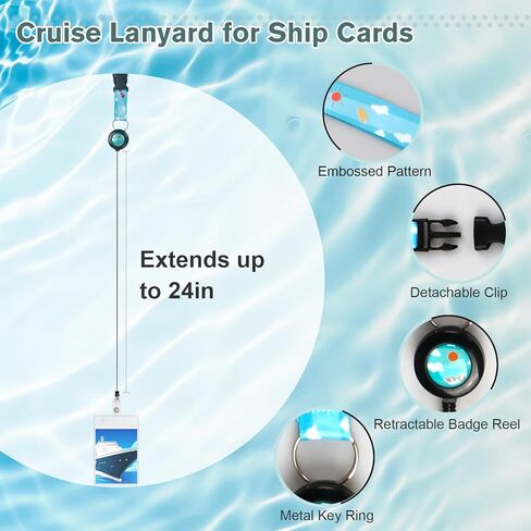 Cruise Essentials 2026, Cruise Must Haves Kits Including Cruise Lanyards for Ship Cards, Luggage Tags, Magnetic Hooks, Towel Clips and Chair Bands in Saudi Arabia