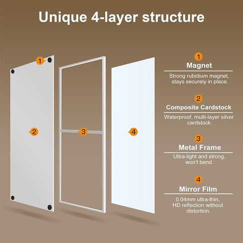 مرآة حائط مغناطيسية مقاس 59 بوصة × 20 بوصة، مرآة كاملة الطول مع تركيب بدون أدوات، زجاج نانو مقاوم للكسر، تصميم فائق الوضوح بدون إطار لغرفة النوم والخزانة والباب وصالة الألعاب الرياضية - أسود in Kuwait