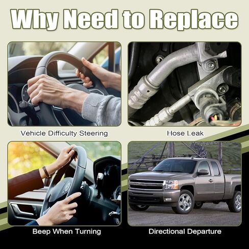خرطوم خط ضغط التوجيه المعزز مناسب لسيارة Chevy Silverado 1500 Tahoe Avalanche 2007-2013 مناسب لسيارة GMC Sierra 1500 Yukon 2007-2012 مناسب لكاديلاك إسكاليد 4.8/5.3/6.0/6.2L 2007-2014 #15812564 15812565 in Kuwait