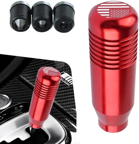 Car Shift Knobs, American Flag Printed Metal Gear Shift Knob, Anti-slip Manual Transmission Replacement, Universal for Most Cars, Trucks, SUVs (Red) in Saudi Arabia
