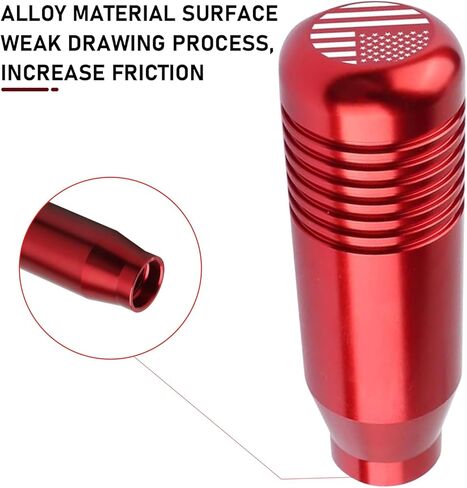 Car Shift Knobs, American Flag Printed Metal Gear Shift Knob, Anti-slip Manual Transmission Replacement, Universal for Most Cars, Trucks, SUVs (Red) in Saudi Arabia