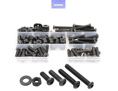 LBY 60pcs 5/16-18 × (3/4-1-3/4) Socket Head Cap Screws, 4 Sizes Hex Socket Button Head Cap Nuts Flat Washers Kit, 10.9 Grade Alloy Steel (Black) in Saudi Arabia