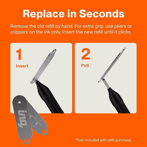 inq PENCIL Kit – 5-Pack D1 Refills with Pencil-Like 1.0mm Conical Tip, Carbon Writing Cartridges with Removal Tool for Sketching & Notes in Kuwait