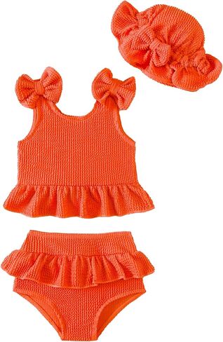 Mioglrie Baby Infant Swimsuit Girl Toddler Bathing Suit Girl Summer Beach Bikini Tankini Swimwear Hat 3-24 Months 2t-5t in Saudi Arabia