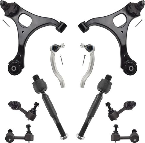 10pcs Suspension Kit for Honda Civic 2006-2011, Front Lower Control Arms with Bushings Assembly Sway Bar Links Inner and Outer Tie Rod Ends in Saudi Arabia