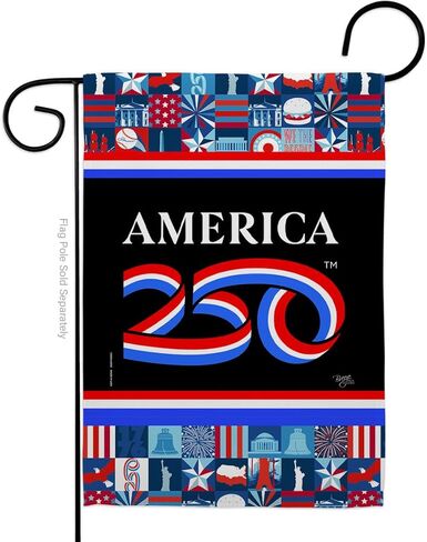 America 250 Flag Icon Grid Independence Day Wall Tapestry Home Accent Official Licensed Merchandise Canvas Prints Yard Sign Textile Woven Fabric Poster USA 250th Anniversary Decoration Gift in Kuwait