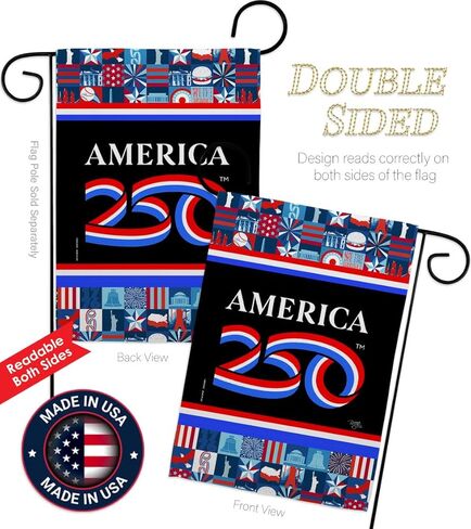 America 250 Flag Icon Grid Independence Day Wall Tapestry Home Accent Official Licensed Merchandise Canvas Prints Yard Sign Textile Woven Fabric Poster USA 250th Anniversary Decoration Gift in Kuwait