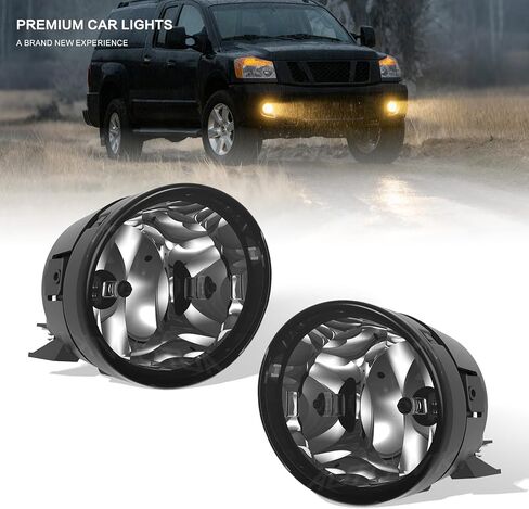 HSMOTHEV Fog Lights Assembly Compatible With Nissan 2004 2005 2006 2007 Titan 2004 2005 2006 2007 Armada, Black Housing With 880-12V27W Halogen bulbs and bracket Smoked Color in Saudi Arabia