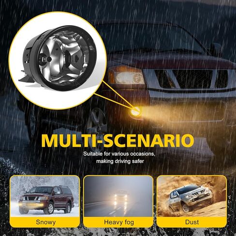 HSMOTHEV Fog Lights Assembly Compatible With Nissan 2004 2005 2006 2007 Titan 2004 2005 2006 2007 Armada, Black Housing With 880-12V27W Halogen bulbs and bracket Smoked Color in Saudi Arabia