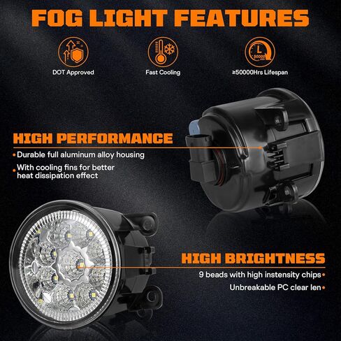 مصباح أمامي للضباب 55 وات 3.5 بوصة، متوافق مع 2013-2015 2018 Mitsubishi Outlander Sport، مصابيح ضباب أمامية بيضاء زينون 6000K، ضوء ضباب يسار ويمين، عدسات شفافة، حزمة من 2 in Kuwait