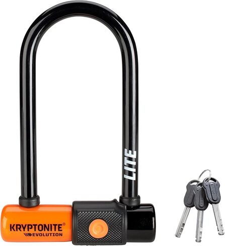 قفل على شكل حرف U للدراجة Kryptonite Evolution Mini-7 مع كابل، قفل U للدراجة شديد التحمل مضاد للسرقة، وقيد 13 مم وكابل أمان بطول 10 مم × 4 قدم مع دعامة تثبيت ومفاتيح in Kuwait