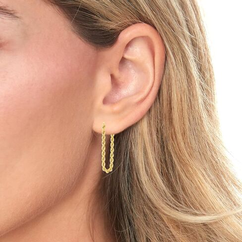 فلوريو 10 ك الذهب الأصفر 2.2 ملم حبل سلسلة إسقاط أقراط in Kuwait