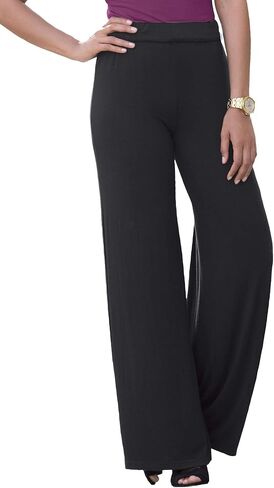 Jessica London Women's Plus Size Petite Everyday Stretch Knit Wide Leg Pant in Kuwait