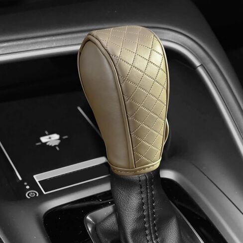 Car Gear Shift Cover, Shift Knob Cover, Breathable Leather Vehicle Gear Shifter Stick Protector, Anti-Slip Automotive Shifting Lever Decoration Accessories for Car SUV Truck (Black) in Saudi Arabia
