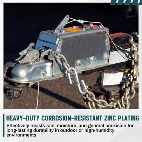 10 Pack 3/8 Inch Trailer Safety Chain S Hook with Latch, 1100 Lbs Working Load Limit, 3300 Lbs Breaking Strength, Heavy Duty S Hook for Towing Lifting Warehouse Industrial & Cargo Securing in Kuwait