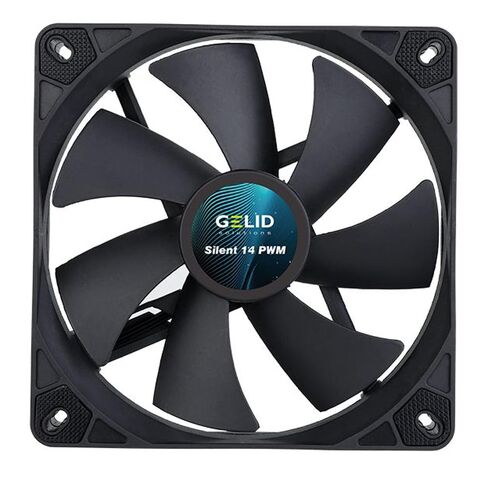 Solutions Silent 14 PWM Black-Case Fan 140mm-4 Pin-Silent Operation-140x140x25mm-RPM1000-Rubber Fan Mount-Color Black in Kuwait