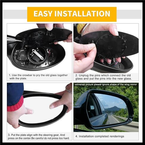 Car Rearview Right Passenger Side Mirror Glass Replacement W/Backing Plate Heated White Glass for Hyundai Santa Fe 2007-2012 Durable Material in Saudi Arabia